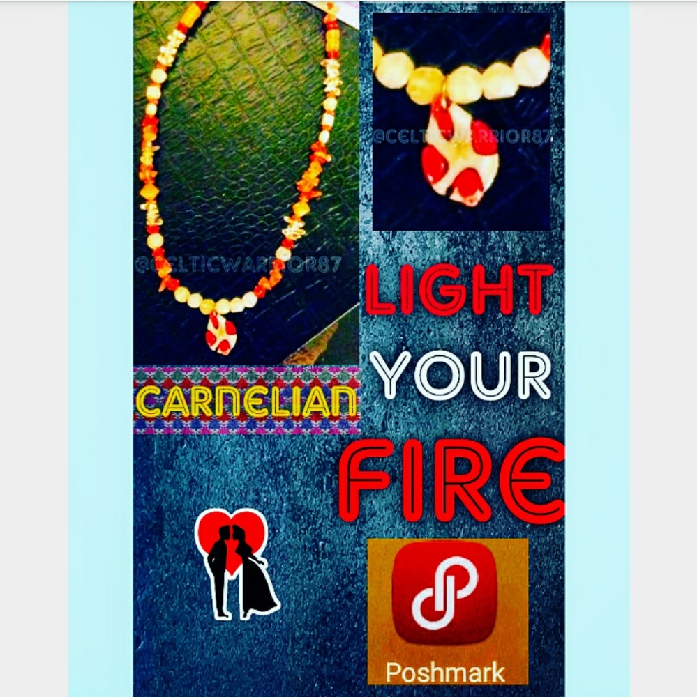 🍊Carnelian & Clear Quartz🍦Necklace.